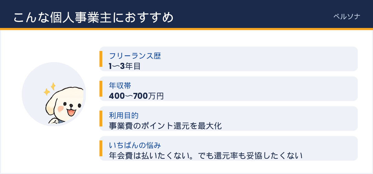VISAカードをおすすめする個人事業主のペルソナ