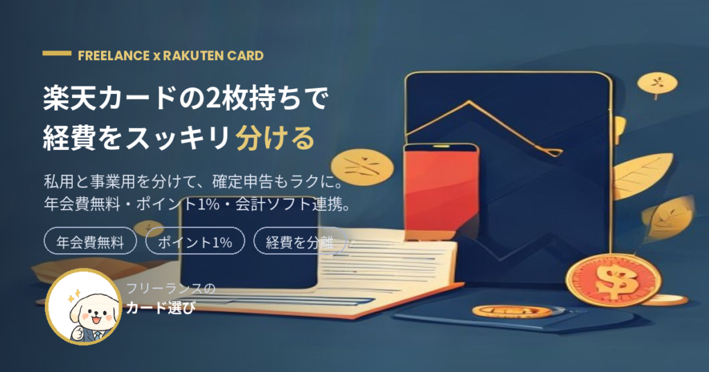 楽天カードの2枚持ちでフリーランスの経費を分ける方法のアイキャッチ