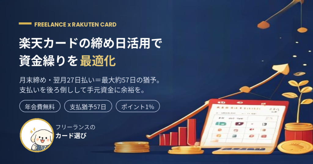 楽天カードの締め日活用でフリーランスの資金繰りを最適化するアイキャッチ