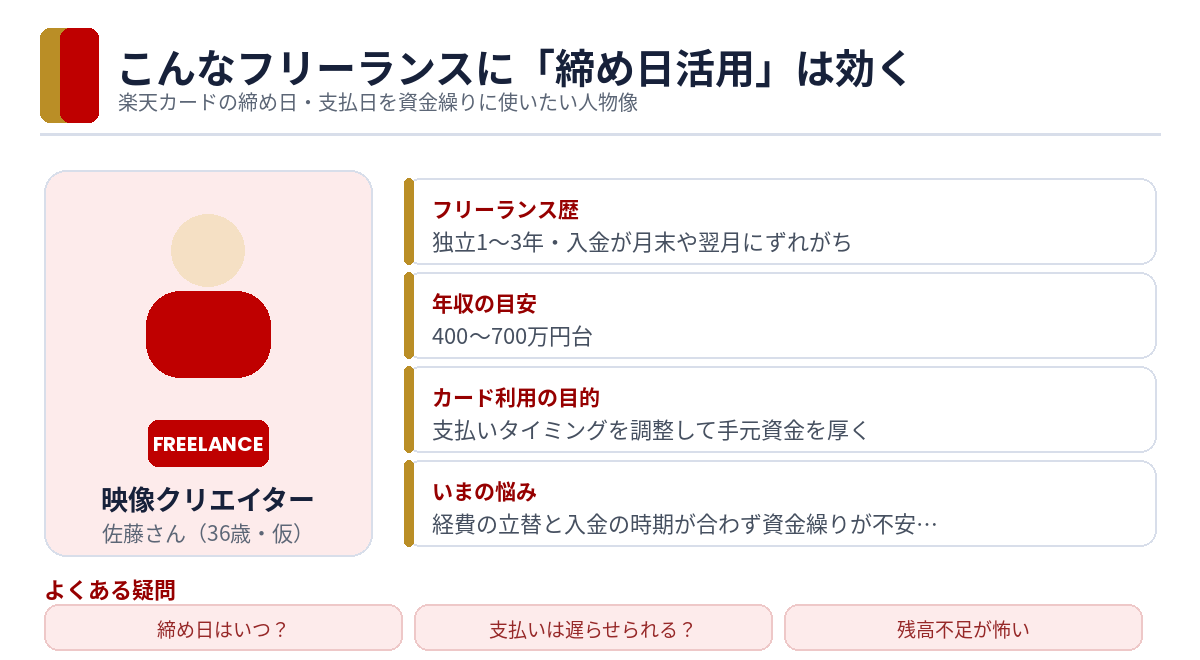 楽天カードの締め日活用が向いているフリーランスの人物像