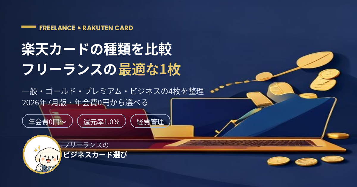 楽天カードの種類比較 フリーランスに最適な1枚の選び方（2026年7月版）