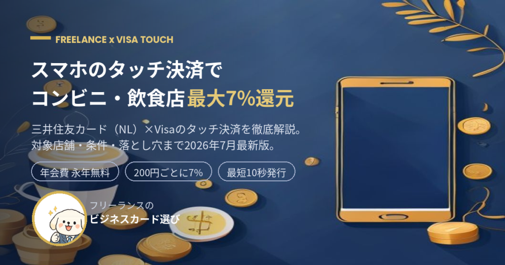 Visaタッチ決済で対象コンビニ・飲食店 最大7%還元（2026年7月・フリーランス向け解説）