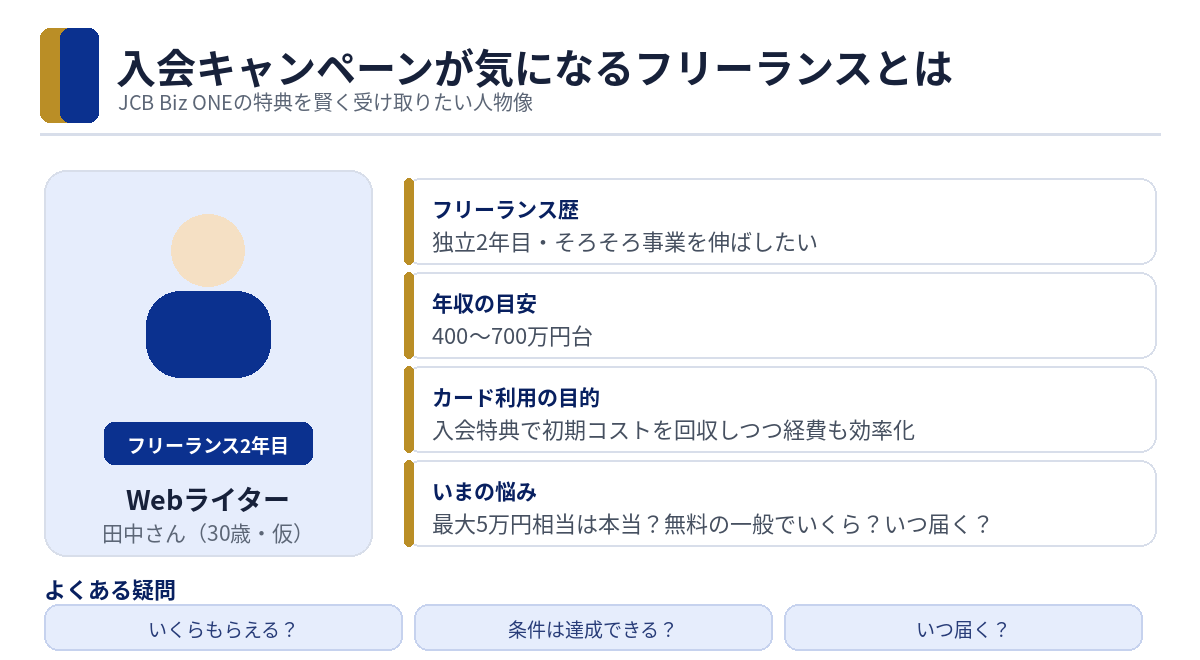 JCB Biz ONEの入会キャンペーンが気になるフリーランスの人物像