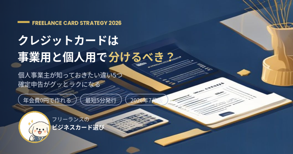 個人事業主のクレジットカードは分けるべき？【2026年7月】違い5つを比較