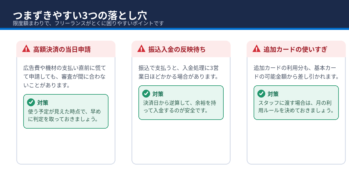 アメックスの限度額でつまずきやすい3つの落とし穴