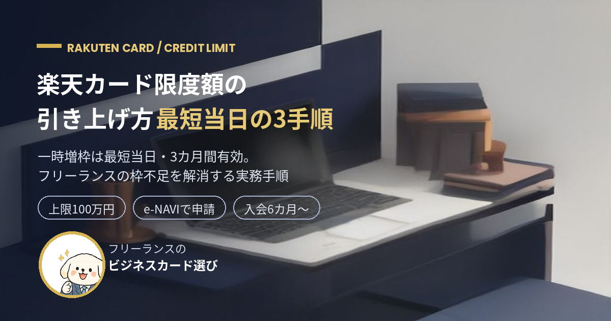 楽天カードの限度額引き上げを解説するアイキャッチ画像