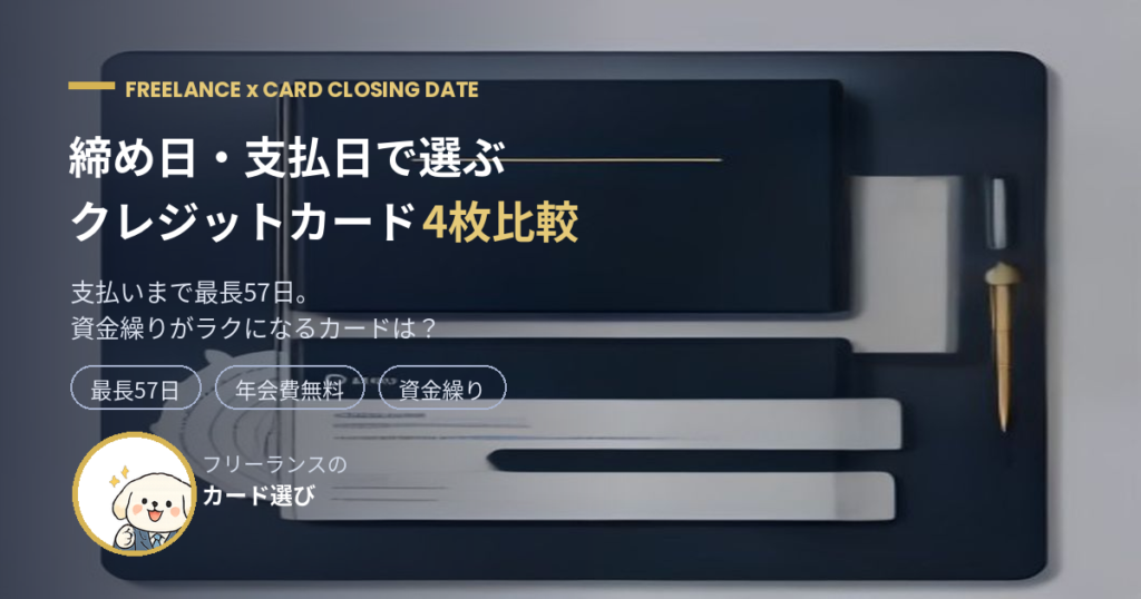 クレジットカード締め日・支払日比較 最長57日の4枚