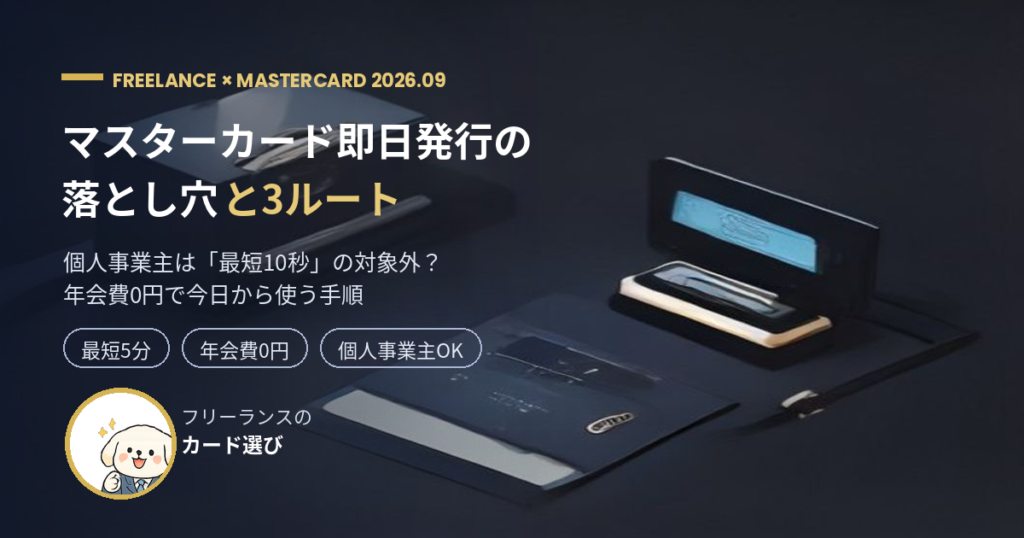 マスターカード即日発行の落とし穴と3ルート｜2026年9月版