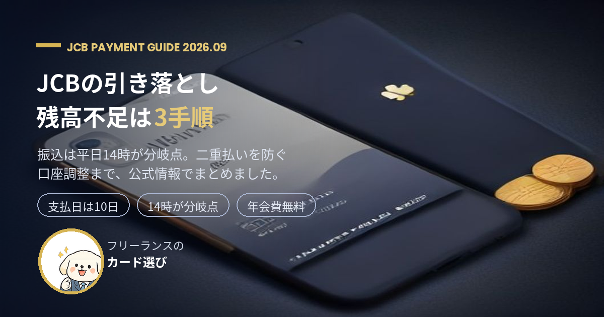 JCB引き落とし残高不足の対処3手順【2026年9月】