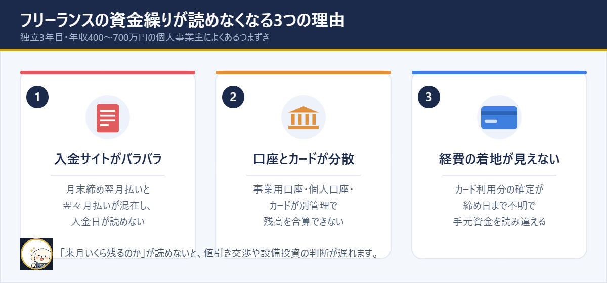 フリーランスの資金繰りが読めなくなる3つの理由