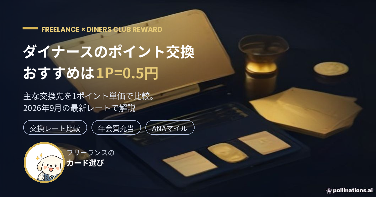 ダイナースのポイント交換おすすめを1ポイント単価で比較する記事のアイキャッチ画像