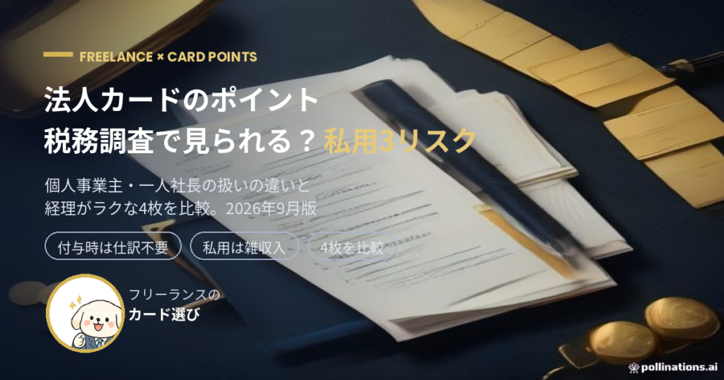 法人カードのポイントと税務調査の関係を解説する記事のアイキャッチ