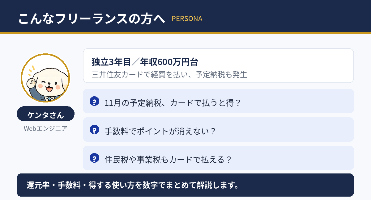 この記事の想定読者：予定納税の払い方に迷う独立3年目のケンタさん